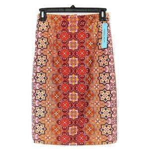 Antonio Melani Simonne Pencil Skirt Sz 0 Burnt Orange Seismic New